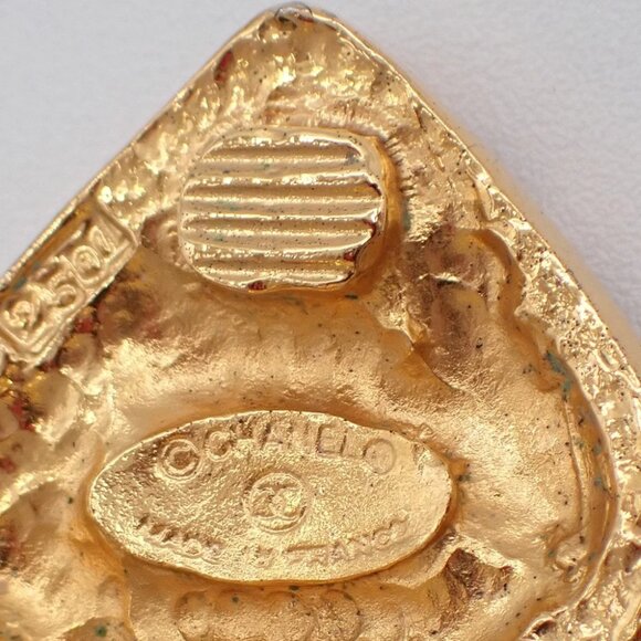 CHANEL CC Logo Diamond Shape Earrings Clip-On Gold GHW France 34KP109 - Picture 9 of 11